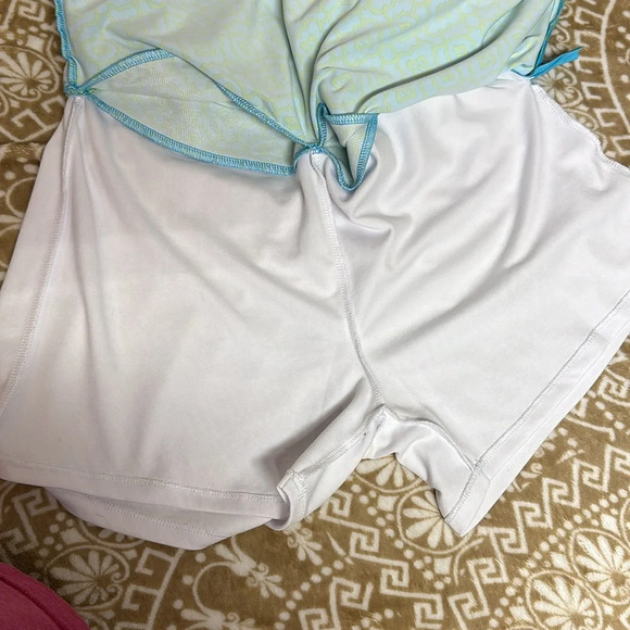 Sunsets & Sweet Tea Womens Dress Abstract Size 13 Nylon Blend Green Yellow - Picture 7 of 7